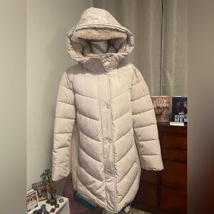 Andrew Marc Women's Cream Hooded Puffer Jacket